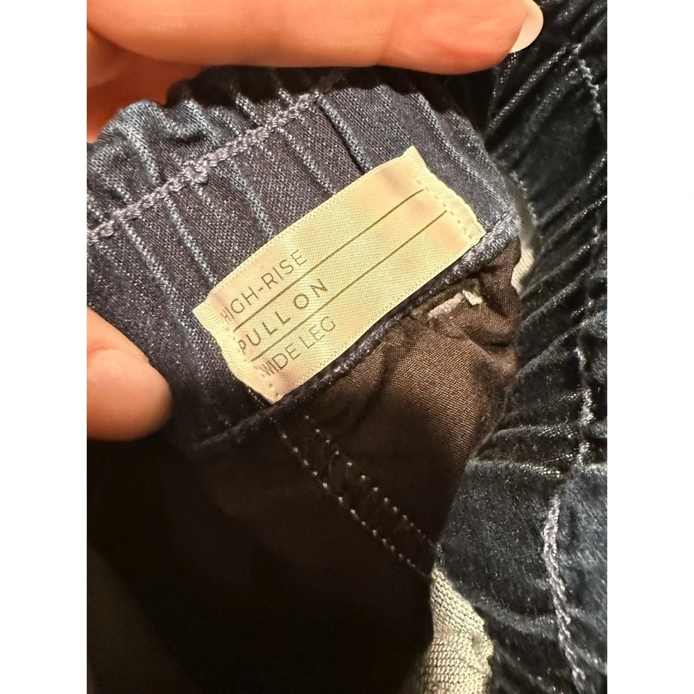 Lane Bryant High Rise Pull On Wide Leg Jeans Dark Wash Blue Petite 22P 1143546 - Picture 8 of 9